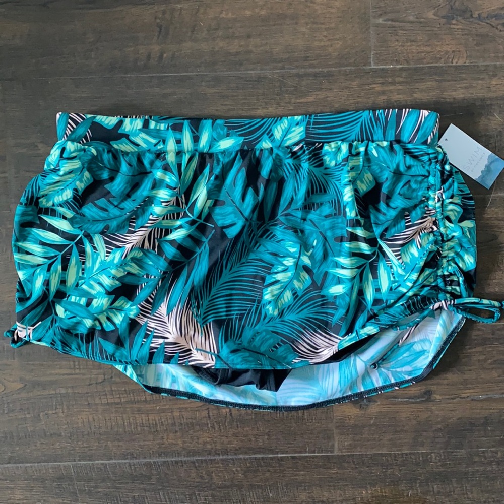 CACIQUE SWIM SKORT SKIRT LEAF PLUS 14 NEW